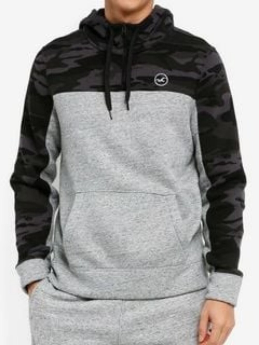 Men's Hollister quarter zip hoodie camouflage